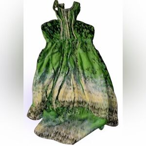 Ark & Co floral Tye dye  summer nights bohemian halter neck high low dress Sz M